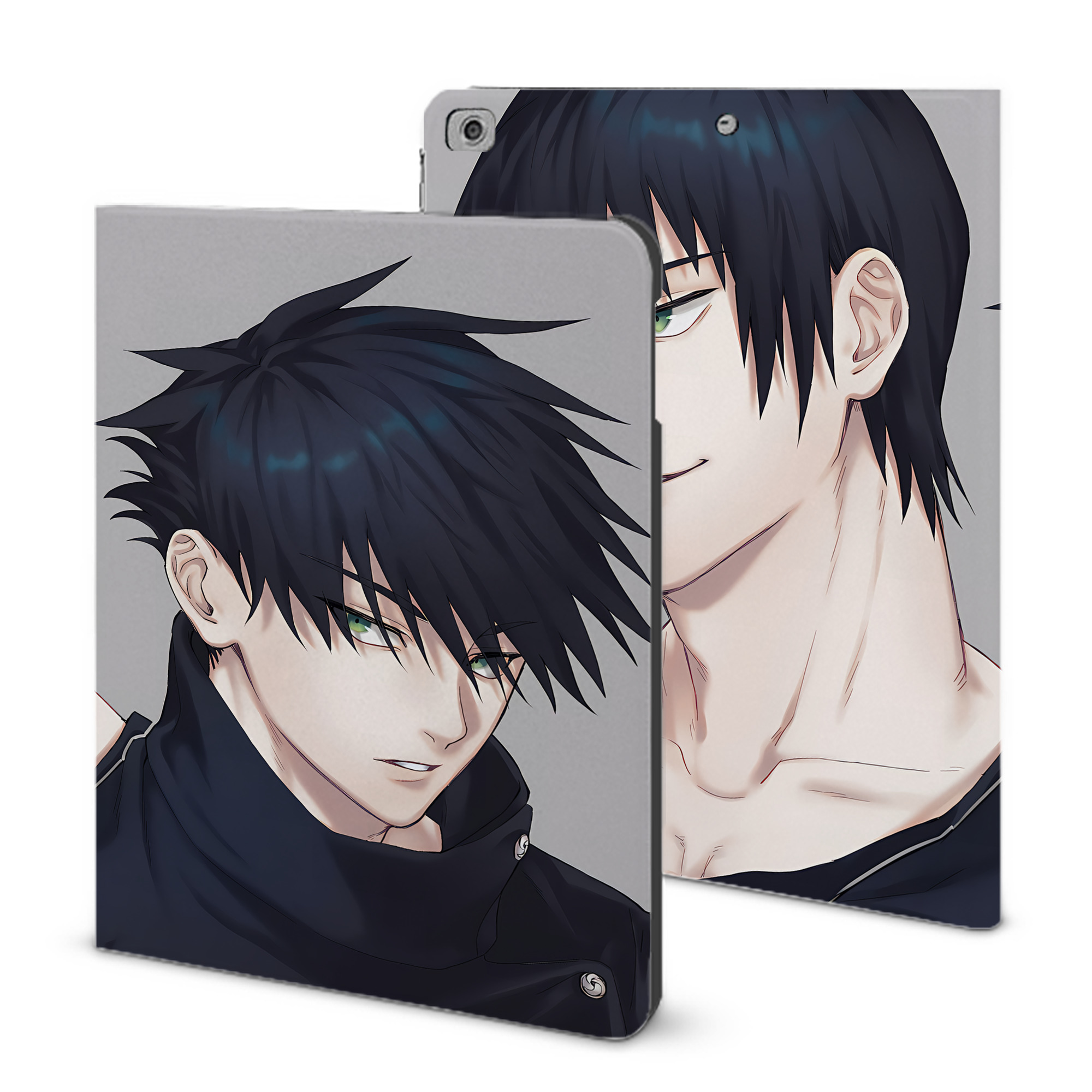 （画像用） 呪術廻戦 Jujutsu Kaisen IPad ケース ブック型 PUレザー TPU 耐衝撃 軽量 薄型 ペン収納なし 全面保護 IPad 各モデル対応